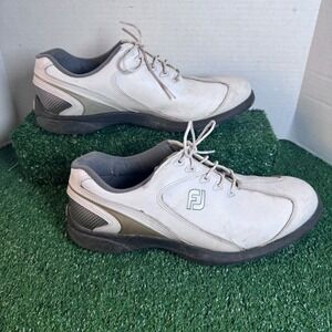 FootJoy Sport LT Mens White Silver Golf Shoes Spiked 58035 Size 10.5 M